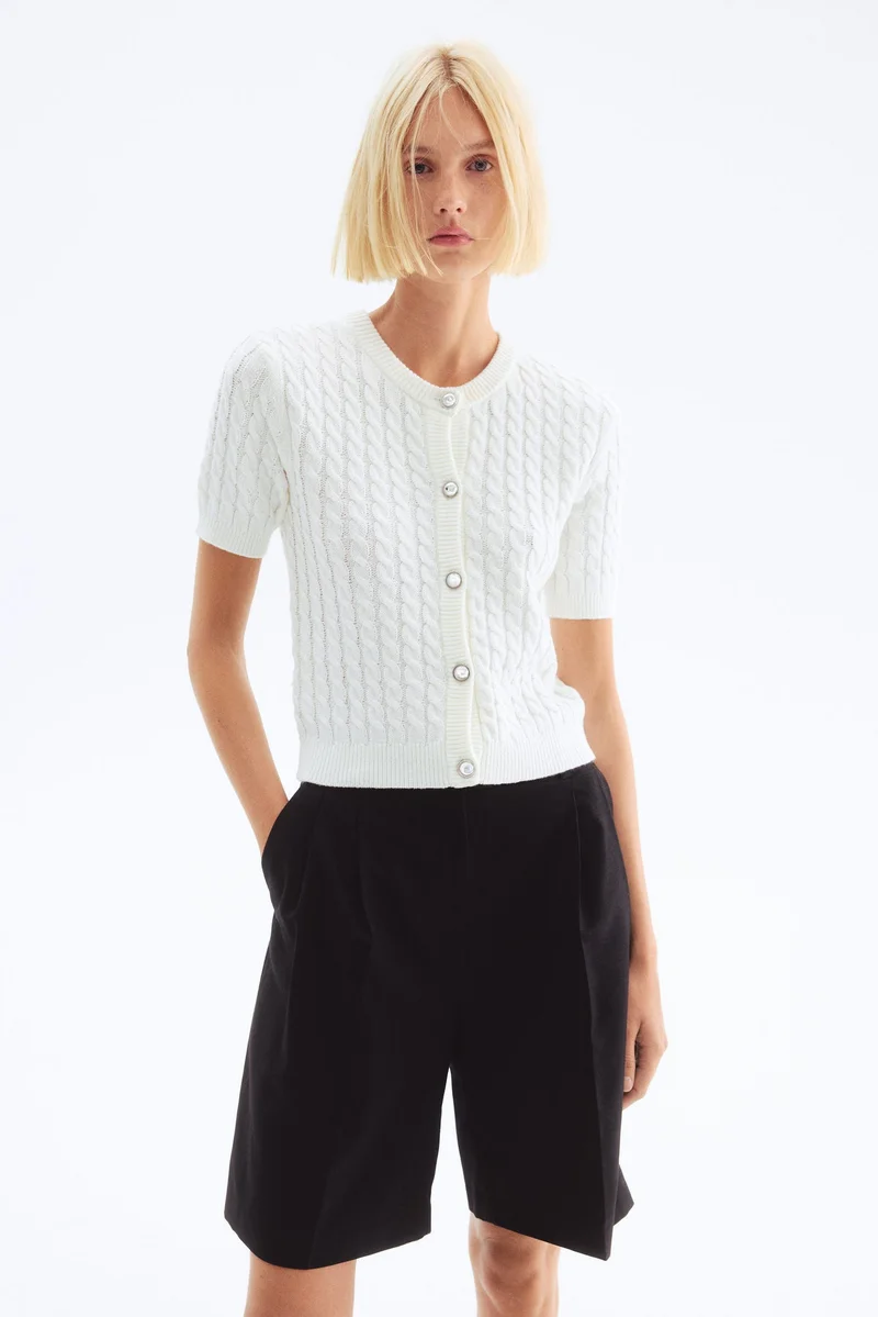 اتش اند ام كارديغان محبوك بنمط حبال