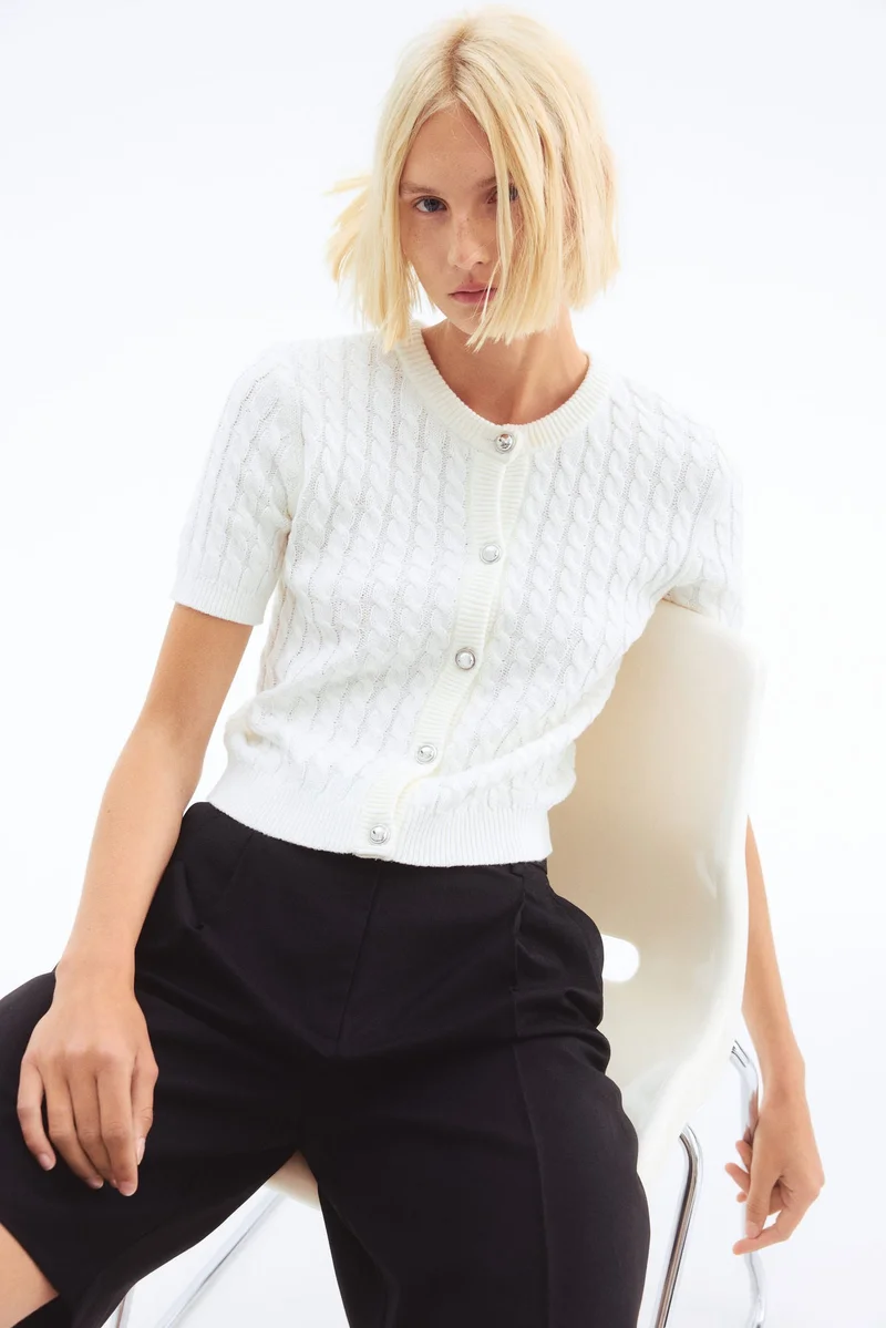 اتش اند ام كارديغان محبوك بنمط حبال