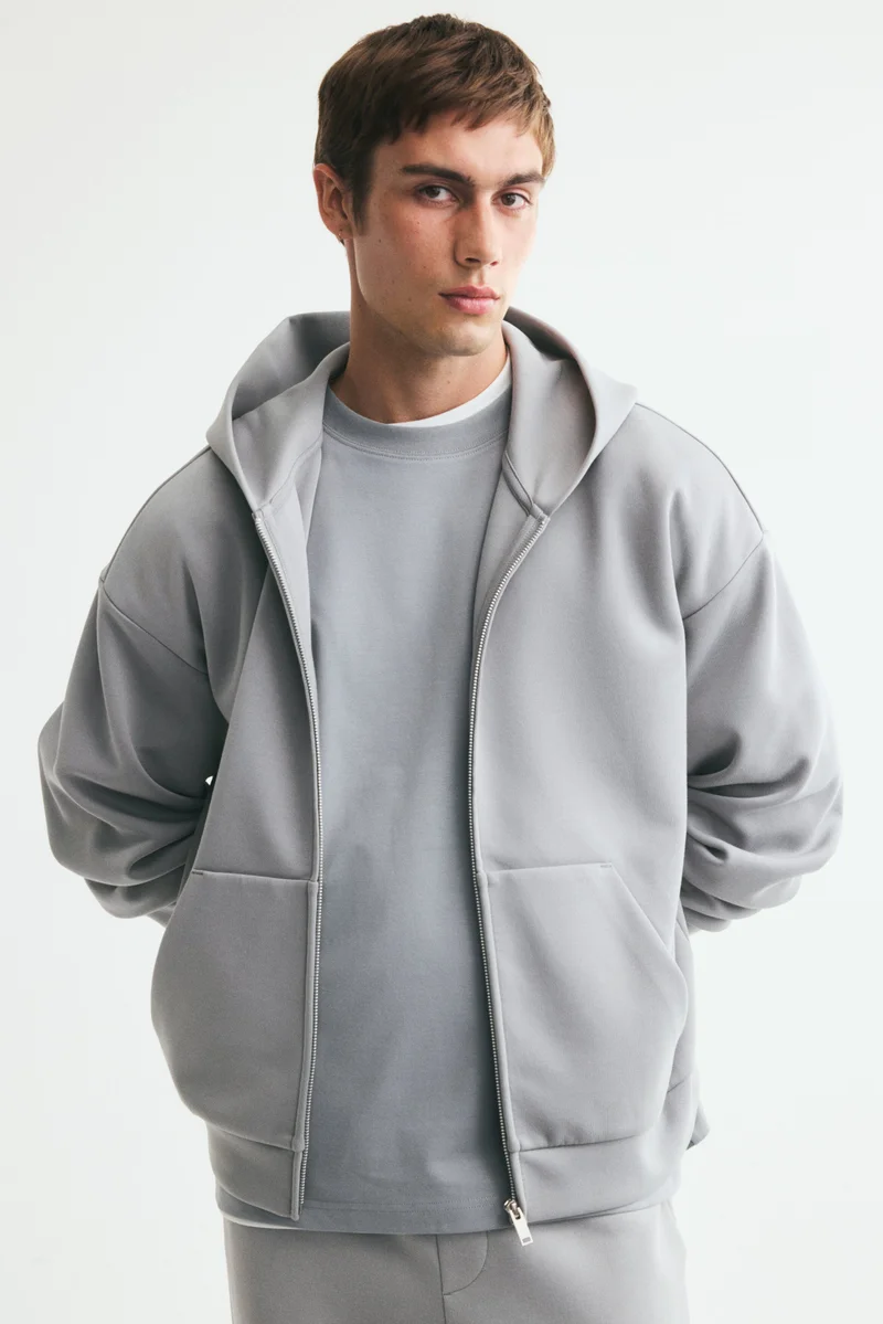 Oversized Fit Interlock Zip-through hoodie