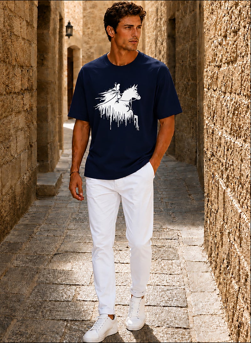 Hero Basic Oversized Faris Print T-Shirt