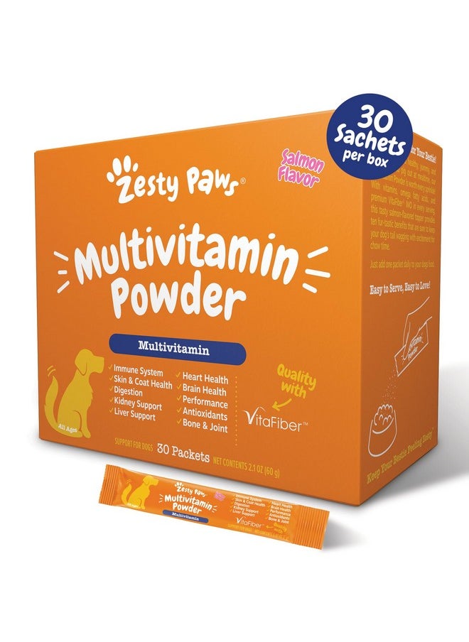Zesty Paws Zesty Paws 10-in-1 Multivitamin Powder for Dogs - Gut, Immune, Joint, Skin & Coat Support, and More - Dog Food Toppers with Vitamins, Omega 3 Fish Oil & Premium VitaFiber IMO - Salmon Flavor - 30 Ct  - Image 1