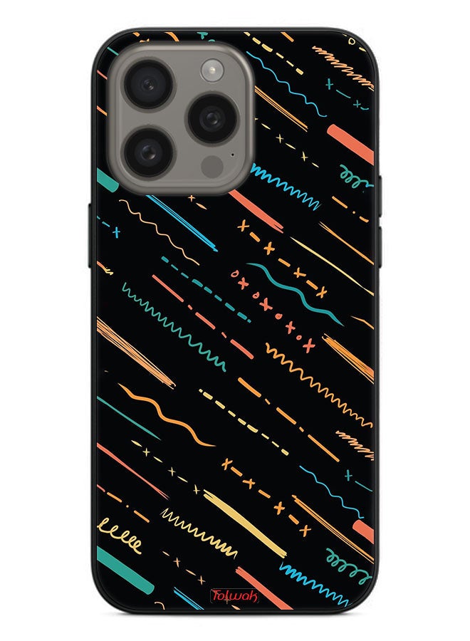Tolwak Apple iPhone 15 Pro Protective Case Cover X Lines Abstract Pattern - Image 2