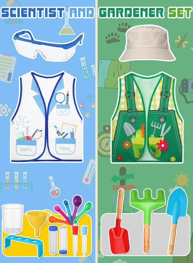 Hungdao 6 Sets Kids Dressing up Costumes Toddler Pretend Play for Age 6-10 Dress up Scientist, Firefighter, Postman, Farmer, Doctor, Engineer - Image 5