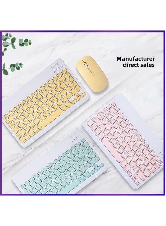 Bluetooth Keyboard For IPad Tablet PC Wonderful Control Mobile Phone Wireless Mouse Suit Factory-Color:7inch Single (opp Bag)-Product Type:Sky Blue - Image 2