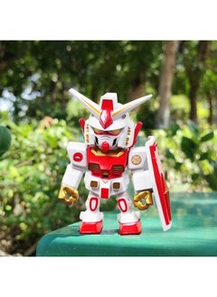 McDonald's Gundam Joint Angus Transparent Black Gold Yuanzu Hamburg Hand-held Mecha Model Toy Peripheral Ornaments-Color:Red And White Color Matching Gundam [color Box]