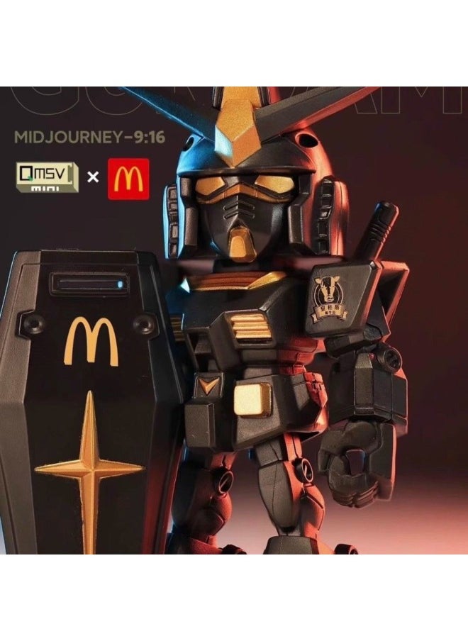 Generic - McDonald's Gundam Joint Angus Transparent Black Gold Yuanzu Hamburg Hand-held Mecha Model Toy Peripheral Ornaments-Color:Red And White Color Matching Gundam [color Box] - Image 1