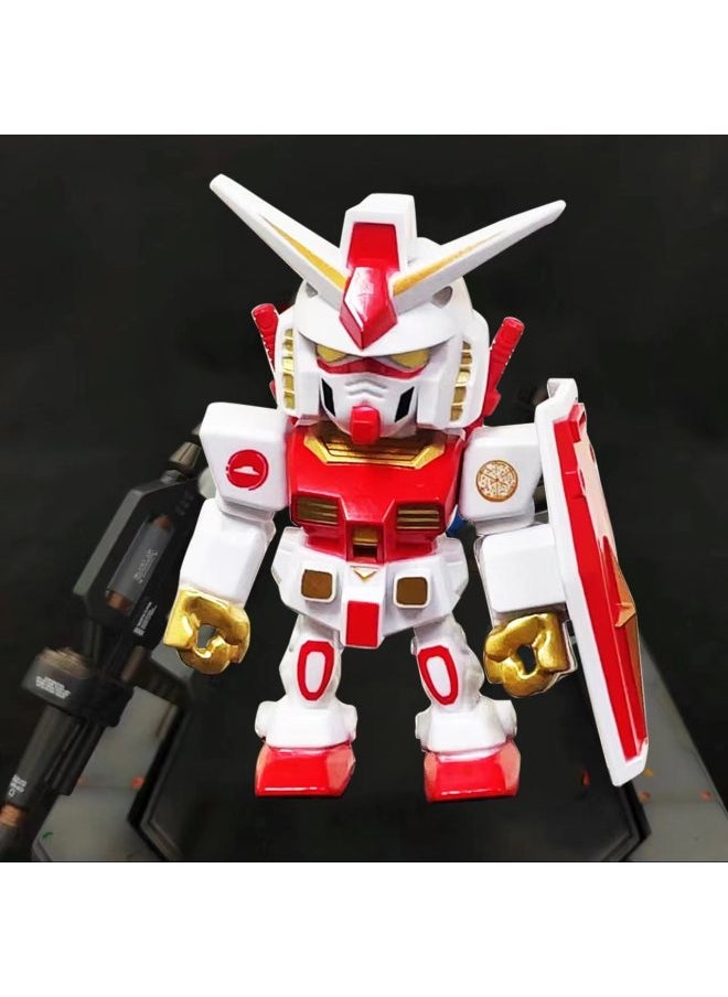 Generic - McDonald's Gundam Joint Angus Transparent Black Gold Yuanzu Hamburg Hand-held Mecha Model Toy Peripheral Ornaments-Color:Red And White Color Matching Gundam [color Box] - Image 1