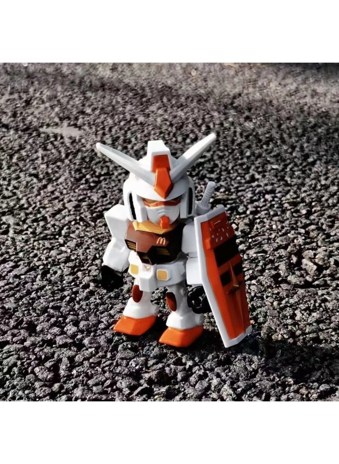 Generic - McDonald's Gundam Joint Angus Transparent Black Gold Yuanzu Hamburg Hand-held Mecha Model Toy Peripheral Ornaments-Color:Red And White Color Matching Gundam [color Box] - Image 1