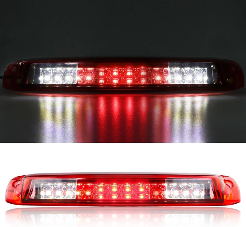 Tresound 3rd Third Brake Light for 1999-2006 Chevy Silverado/GMC Sierra LED Cargo Light High Mount Lamp, Chrome Housing Red Lens - Image 1