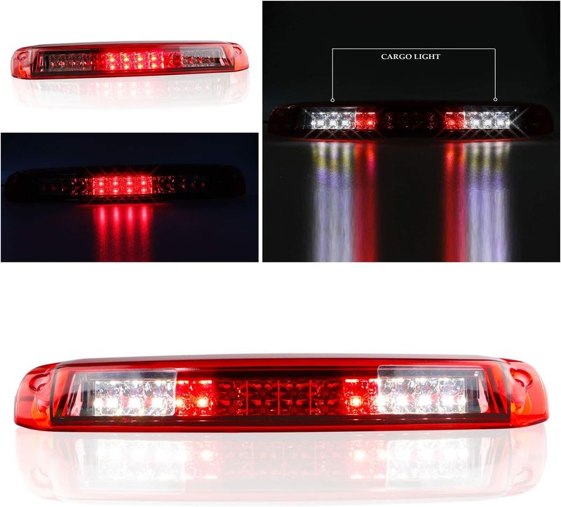 Tresound 3rd Third Brake Light for 1999-2006 Chevy Silverado/GMC Sierra LED Cargo Light High Mount Lamp, Chrome Housing Red Lens - Image 3