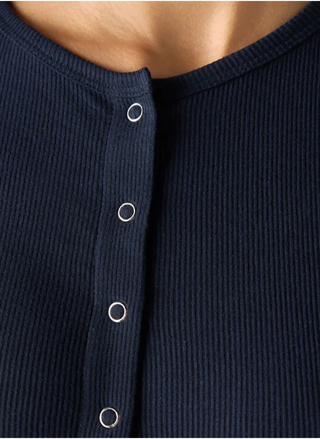 لي كوبر Crew Neck Ribbed T-Shirt