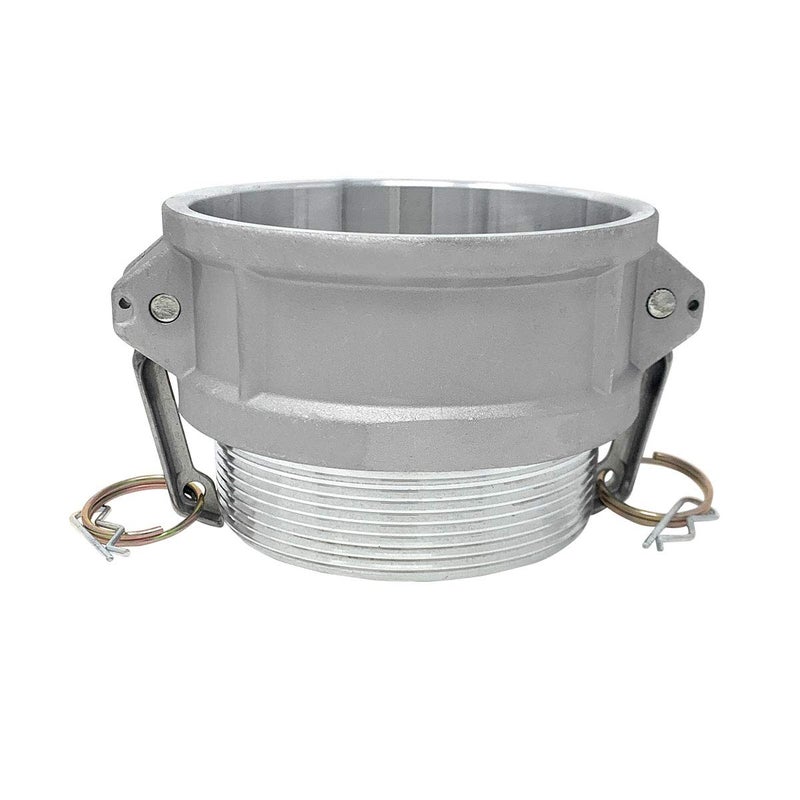 Gloxco Aluminum Type B Cam and Groove Fitting, 4" Female Camlock x 4" Male NPT (CAM-40-B-AL) - Image 1
