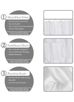 Excefore Shower Curtain Green Eucalyptus Watercolor Plant Leaves with Floral Bathroom Decor Waterproof Fabric Shower Curtain with 12 Hooks 72x66 Inch Bath Accessories Art Home Decor Fabric (White Wrinkle)  - Image 5
