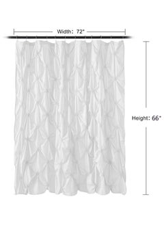 Excefore Shower Curtain Green Eucalyptus Watercolor Plant Leaves with Floral Bathroom Decor Waterproof Fabric Shower Curtain with 12 Hooks 72x66 Inch Bath Accessories Art Home Decor Fabric (White Wrinkle)  - Image 4