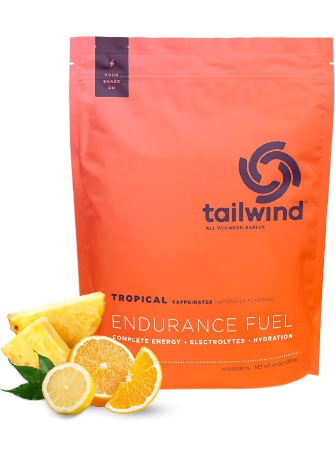 Tailwind Nutrition Endurance Fuel, Caffeine Drink Powder Mix With Electrolytes, Non-Gmo, Free Of Soy, Dairy, And Gluten, Vegan Friendly, Tropical Buzz, 50 Servings  - Image 1