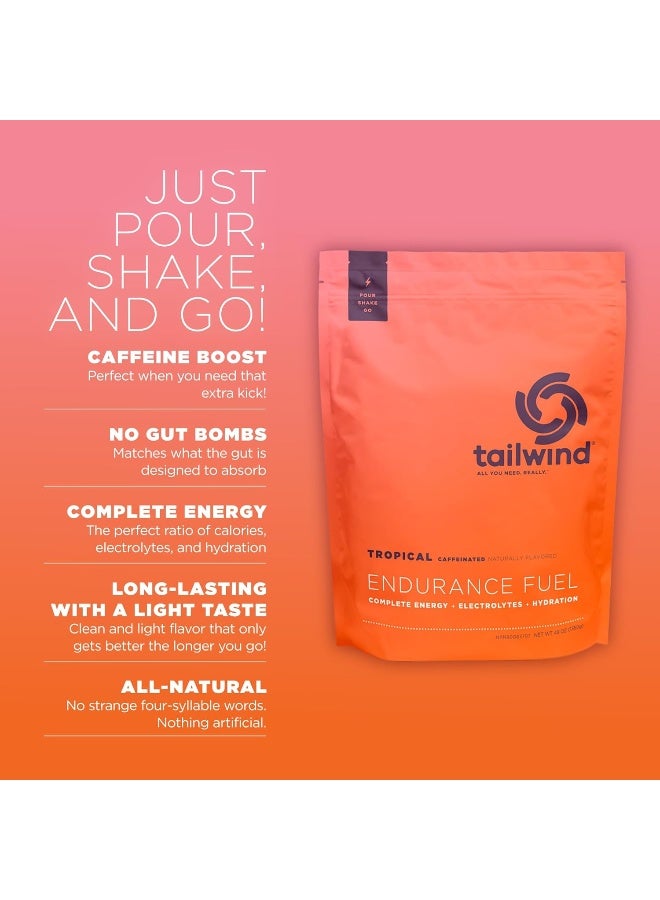 Tailwind Nutrition Endurance Fuel, Caffeine Drink Powder Mix With Electrolytes, Non-Gmo, Free Of Soy, Dairy, And Gluten, Vegan Friendly, Tropical Buzz, 50 Servings  - Image 2
