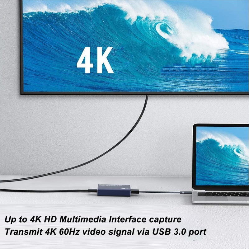 جهاز التقاط فيديو 4K HDMI عبر USB 3.0 للكمبيوتر، لتسجيل وبث مباشر من كاميرات DSLR - Image 3