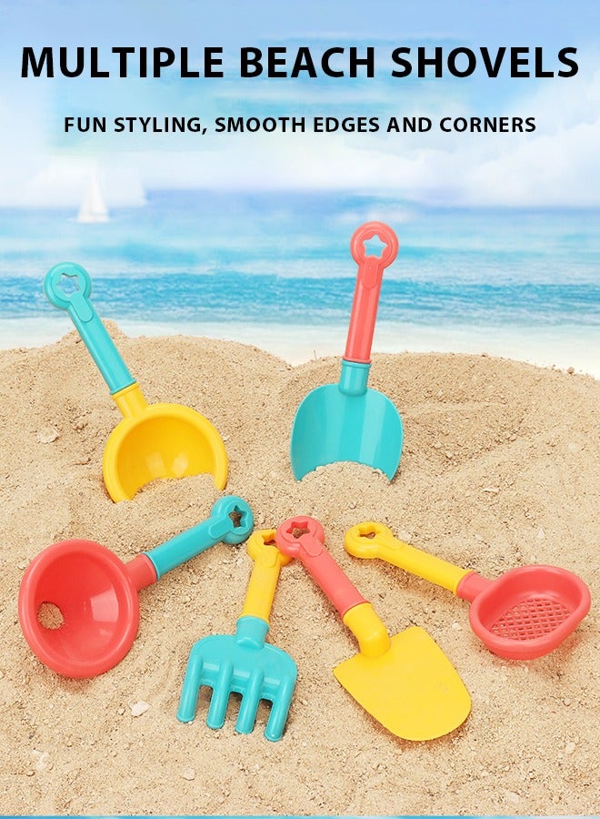 18PC Beach Toys Set Children's beach toy buckewith Folding Bucket and Various Rich color Beach Shapes Toys Baby playing in water, playing with sand, digging tools, shovel Beach bucket playing in the water or Kids Sandcastle Construction Kit for 3+ Years Girls Boys ﻿ - Image 5