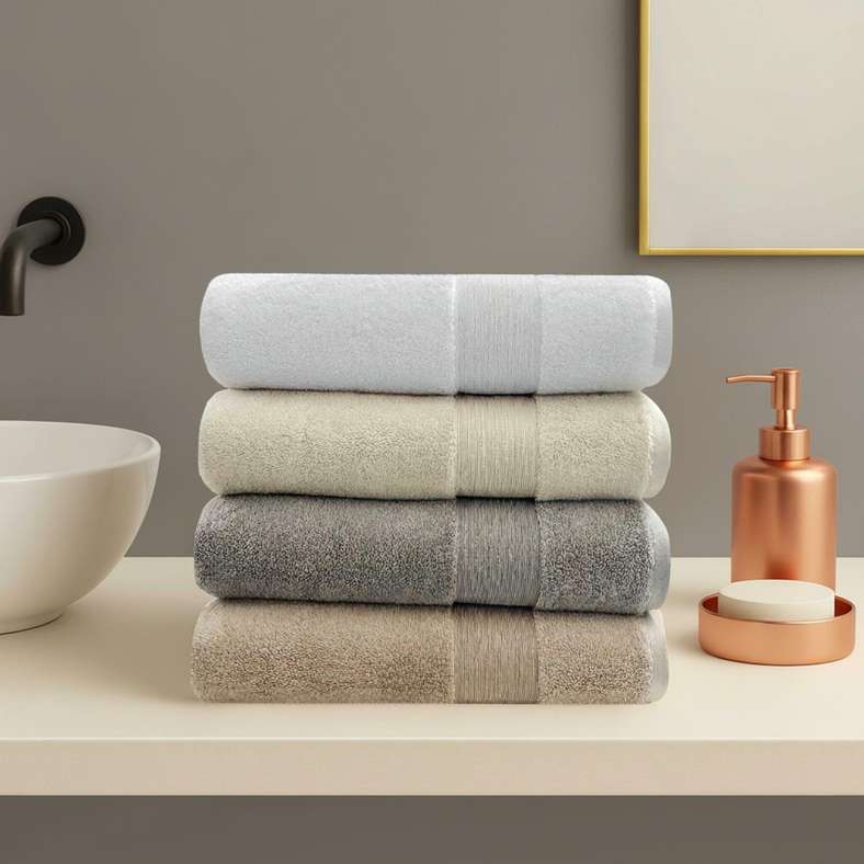 Pan Home Ultra Luxe Turkish Cotton Hand Towel 50x90 cm - Nickel - Image 2