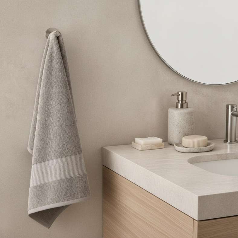 Pan Home Ultra Luxe Turkish Cotton Hand Towel 50x90 cm - Nickel - Image 1