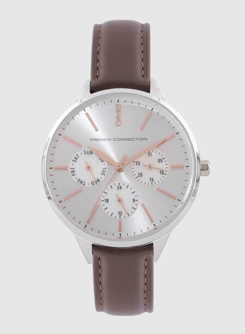 French Connection Analog Silver Dial Women's Watch-FC150BR - Image 1