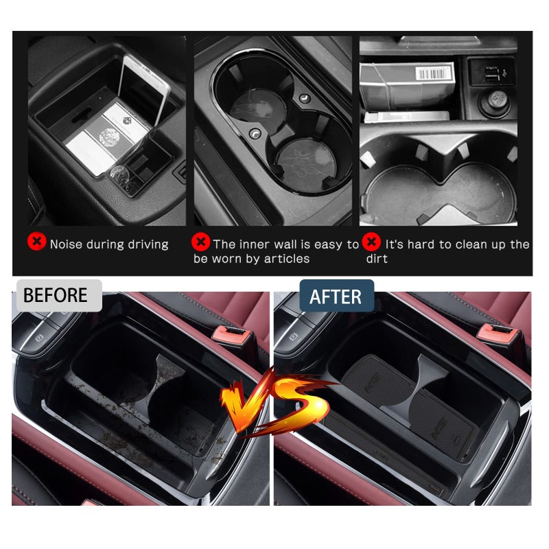 RUIYA RUIYA Compatible with MG HS/EHS EV/HS Plug-in Hybrid 2018-2023 Car Rubber Mats, Car Mats Door Slot Mat Car Armrest Drink Holder Mat Centre Console Non-Slip Mats Rubber Mats MG HS Accessories - Image 2