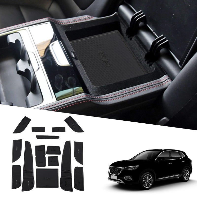 RUIYA RUIYA Compatible with MG HS/EHS EV/HS Plug-in Hybrid 2018-2023 Car Rubber Mats, Car Mats Door Slot Mat Car Armrest Drink Holder Mat Centre Console Non-Slip Mats Rubber Mats MG HS Accessories - Image 1