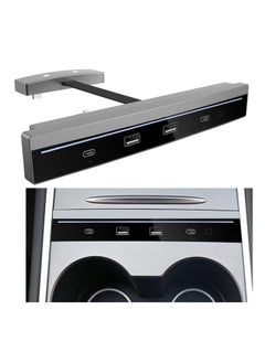 USB Hub Docking Station for Tesla Model 3 / Tesla Model Y 2021 2022, Compatible Docking ​Station ​of Center Console HUB Adapter Multiport Cable Extension Accessories