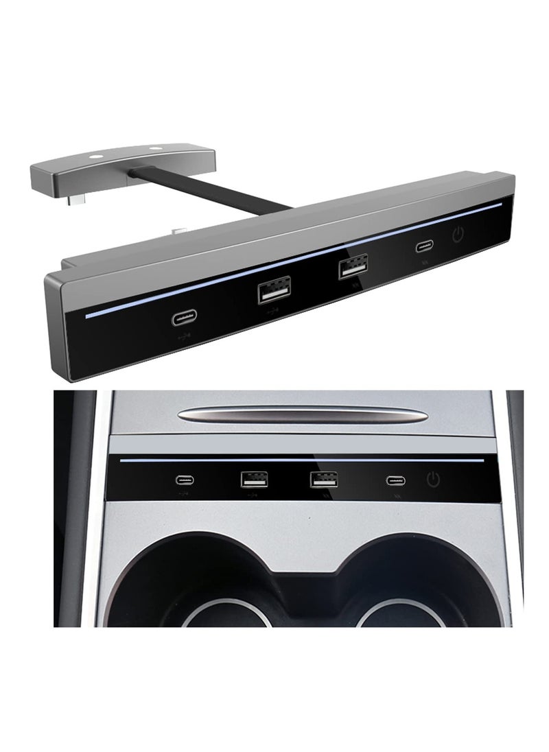 SYOSI - USB Hub Docking Station for Tesla Model 3 / Tesla Model Y 2021 2022, Compatible Docking ​Station ​of Center Console HUB Adapter Multiport Cable Extension Accessories - Image 1
