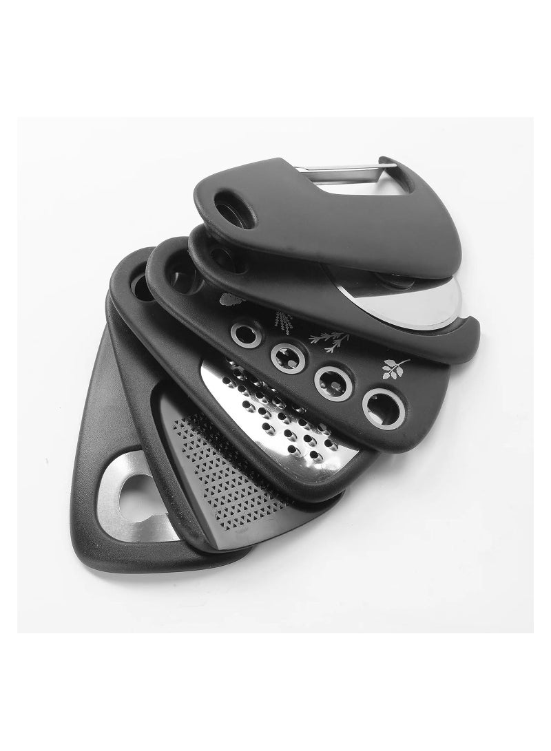 6-Piece Stainless Steel Kitchen Gadget Set: Grater, Pizza Cutter, Can Opener, Peeler, Cheese Shaver, Herb Stripper - Perfect for Small Kitchens, Dorms, and Bridal Showers.  - Image 2