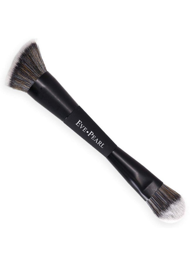 EVE PEARL Dual Ended Brush Contour Concealer Blender Fan Liner Highlighter Brow Cruelty Free Hypoallergenic Easy Blending Makeup Brushes (B201 Contour Blender) - Image 1