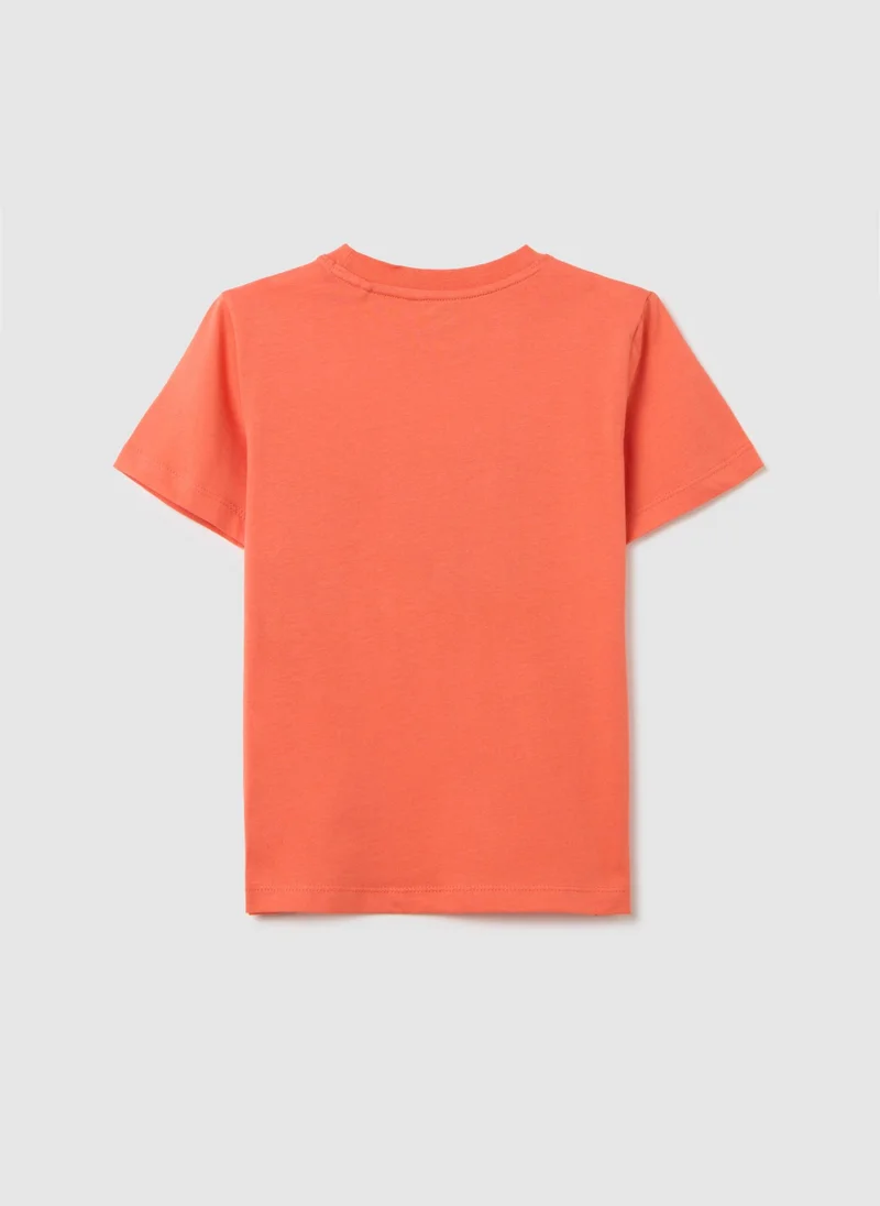 او في اس Orange Summer Print T-Shirt For Boys