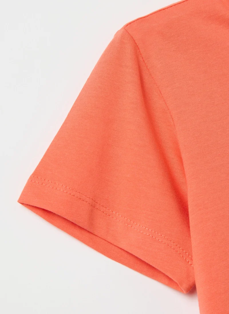 Ovs Orange Summer Print T-Shirt For Boys