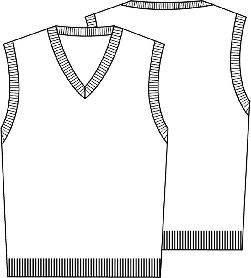 Classroom School Uniforms Men's Adult Unisex V-Neck Sweater Vest, Blue, Medium - Image 3
