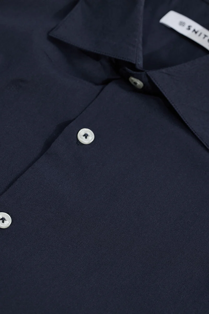 SNITCH قميص مقاس كبير بلون كحلي بقصة عادية