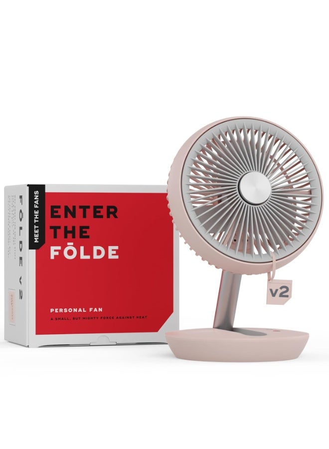 NUUK Folde V2 Personal Rechargeable Fan For Travel|Folds 180° & Fits In Any Bag|Cordless,7-Inch|16 Hr Run Time,4 Wind Speeds|Super Silent BLDC Motor|For Hiking,Picnics,Beach,Camping - Image 1