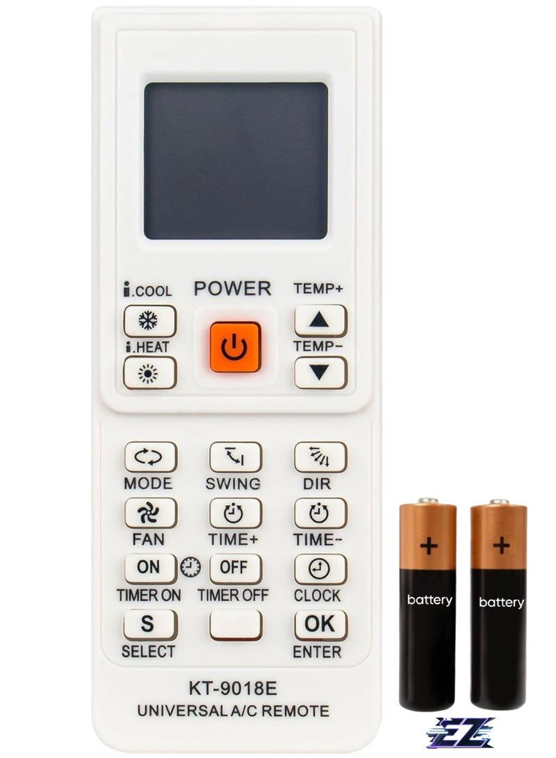 ELTRAZONE Universal Air Conditioner Remote Control Replacement KT-9018E 4000 in 1 Fits Most Toshiba Panasonic Sanyo NEC Fujitsu LG AUX and More Air Conditioners with battery - Image 1