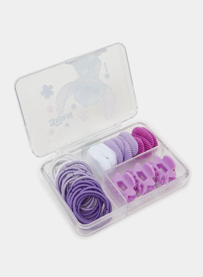 Styli 46-Piece Lilo And Stitch Hair Elastic And Claw Clip Set
