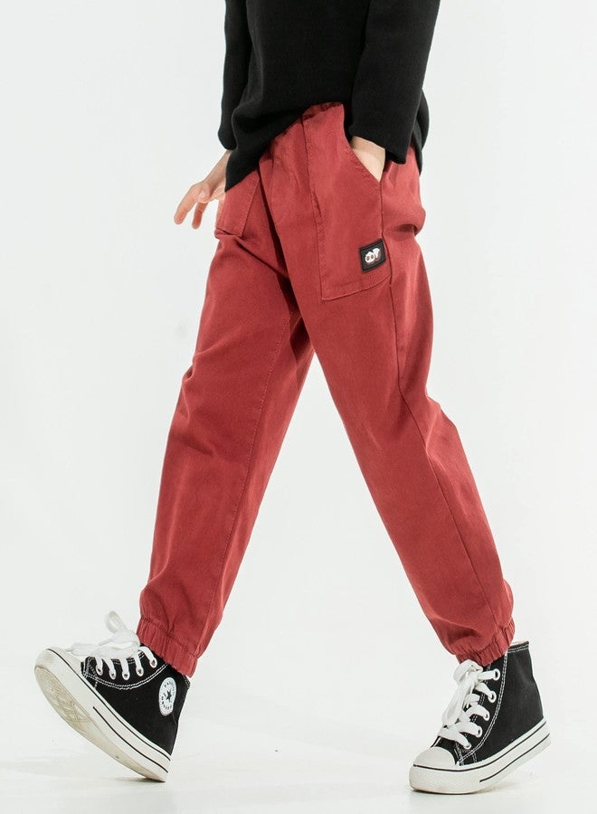 MINI PANDA Toddler Pants, Little Girls & Boys Stretch Fabric Pants 2-Pack (2T-6T, Navy, Red) - Image 5