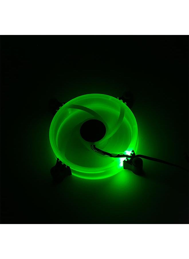 Thoraya FAN L18 12V DC 120mm LED Case Fan Large 4PIN & Small 3PIN Interface Cooling Fan (Green)  - Image 5
