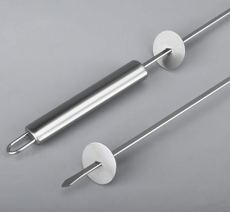 HONSHEN 15.7" Barbecue Skewers,Heavy Duty BBQ Stainless Steel Flat Skewers,set of 10 Pack (15.7 inch Skewers 10p) - Image 3