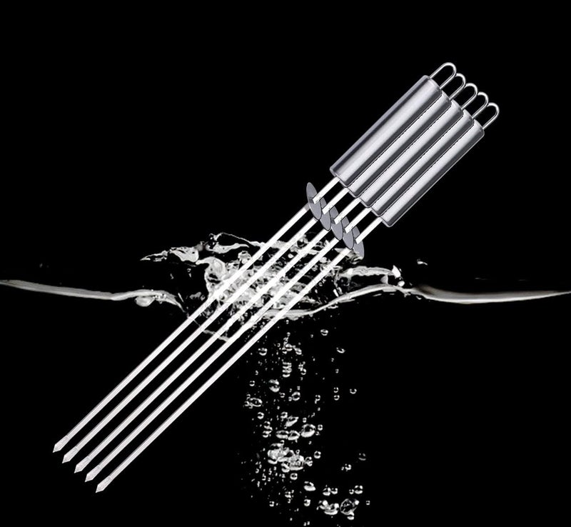 HONSHEN 15.7" Barbecue Skewers,Heavy Duty BBQ Stainless Steel Flat Skewers,set of 10 Pack (15.7 inch Skewers 10p) - Image 5