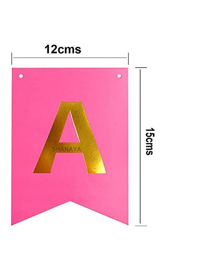 SHANAYA Happy Birthday Hanging Bunting Banner for Decorations Items Party Supplies (Pink Gold) - Image 2
