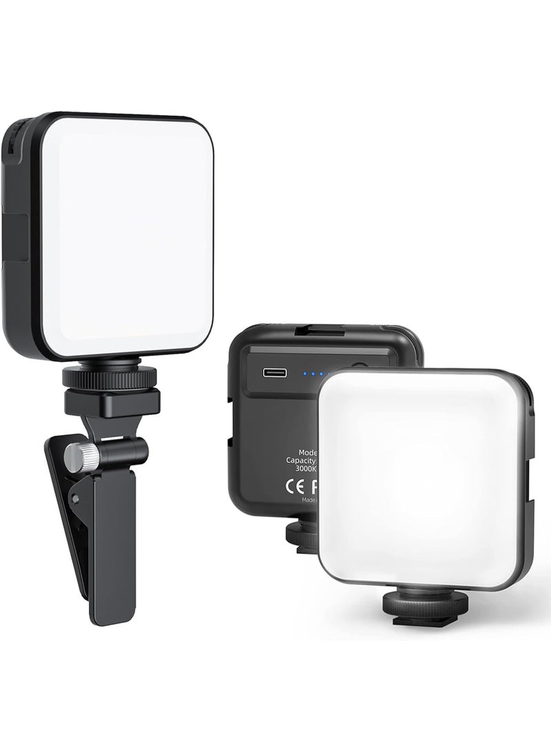 مصباح سيلفي محمول مع مشبك للموبايل واللاب توب – 3 أوضاع إضاءة، قابل لإعادة الشحن لتصوير الفيديو وتيك توك وزووم - Image 1
