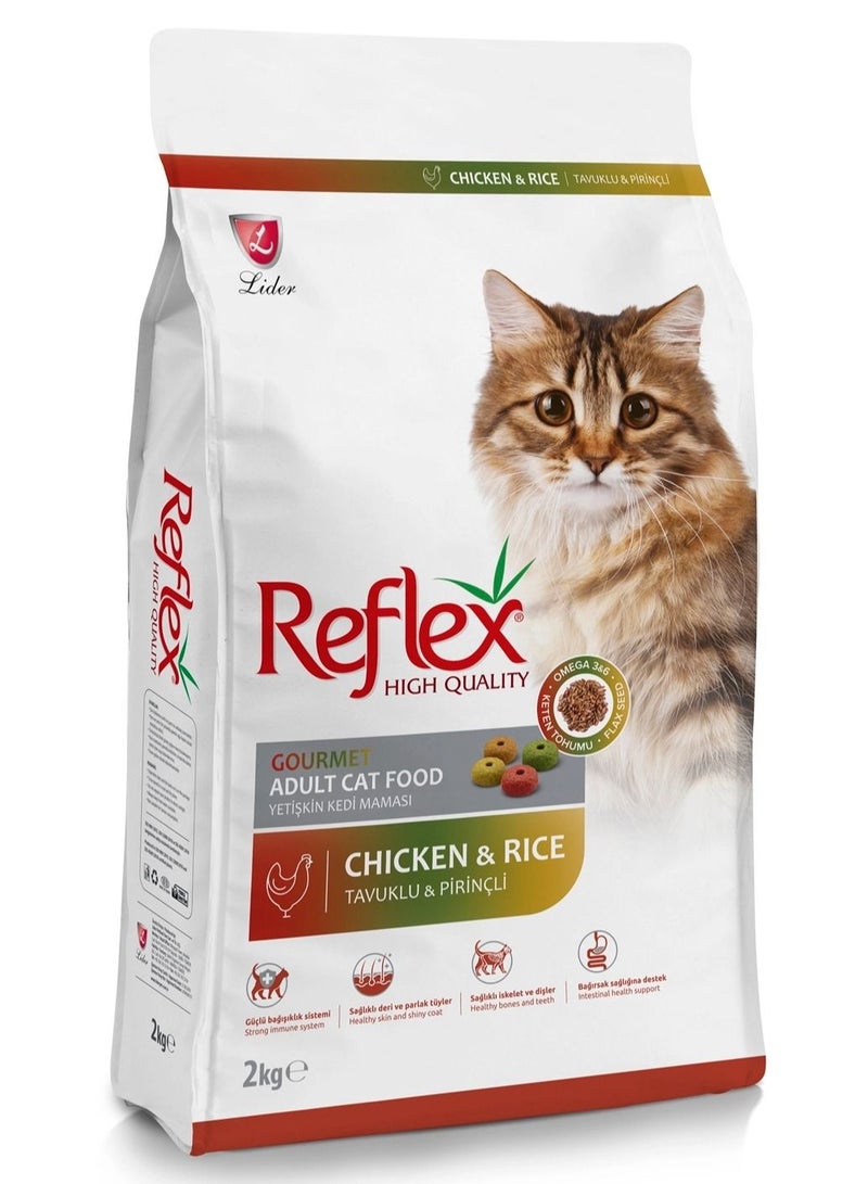 REFLEX Gourmet Adult Cat Food with Chicken and Rice 2 kg