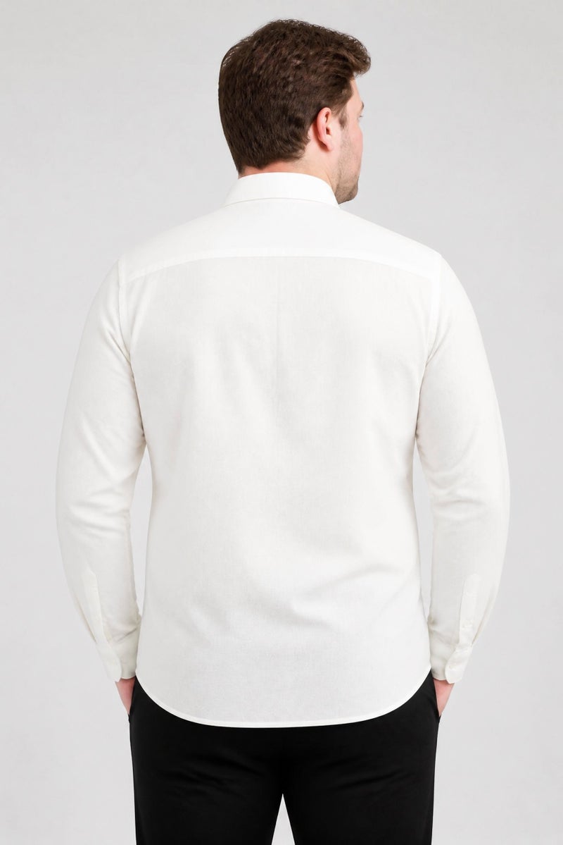 La Martina Men Regular Fit Embroidered Logo Long Sleeve Casual Shirt, White - Image 2