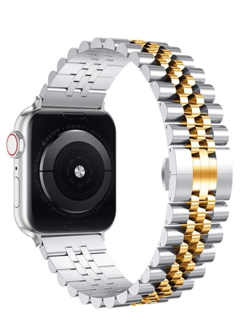 ELTRAZONE - Ultra Thin Stainless Steel Metal Wristband Strap for Apple Watch 42/44/45/49mm, Replacement Bracelet Band Compatible with Apple Watch Series Ultra 8/7/6/5/4/3/2/1/SE - Image 1