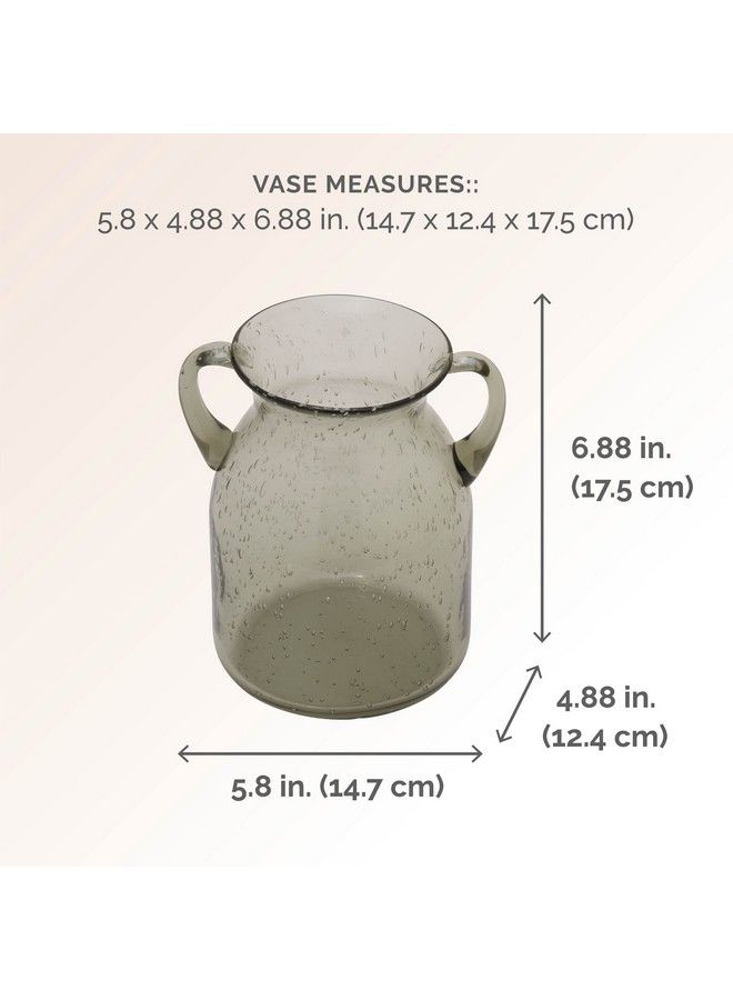 Elements Handled Glass Vase 7 Inch Green - Image 4
