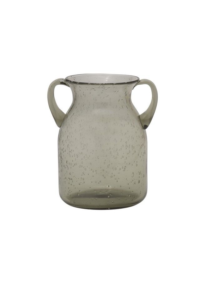 Elements Handled Glass Vase 7 Inch Green - Image 1