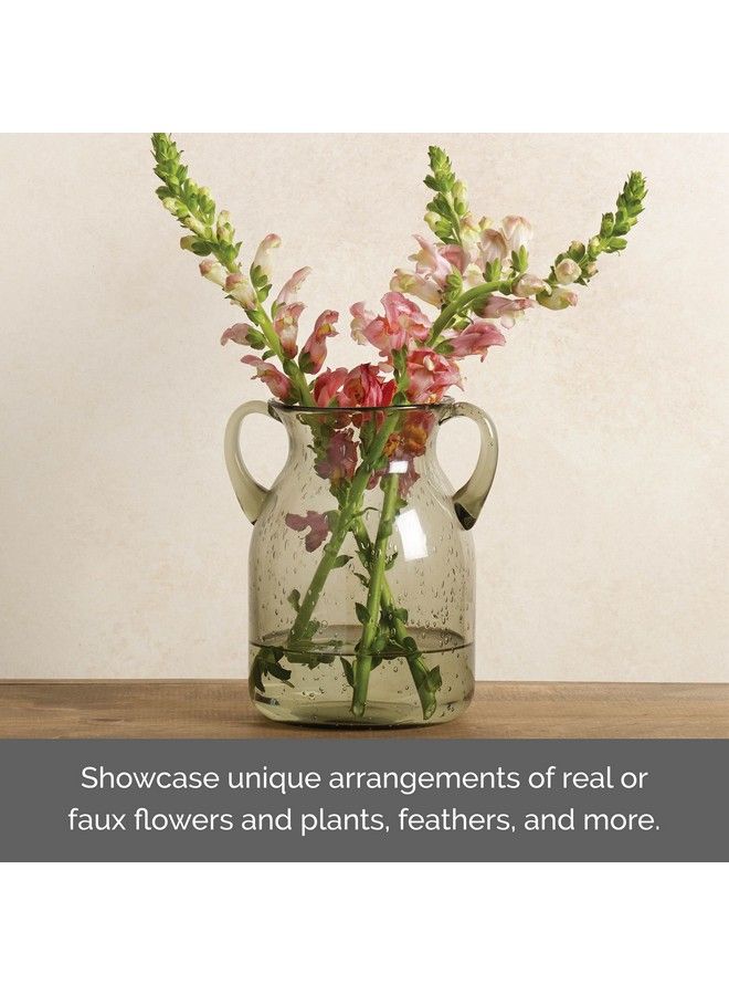 Elements Handled Glass Vase 7 Inch Green - Image 5